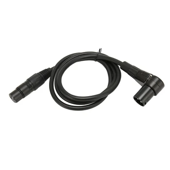 Балансиран кабел XLR, трансфер HiFi без загуба, корпус от с сплав, черен микрофон на кабел от мъжа към жената за сценични тонколони