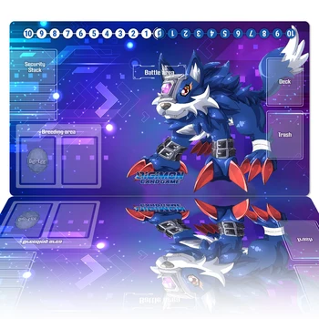 Digimon Playmat Loogamon DTCG CCG Мат Настолна Игра Търговски Карти, Игри Мат Обичай Аниме Подложка За Мишка Гумена Тенис на Мат Безплатен Чанта 60x35cm