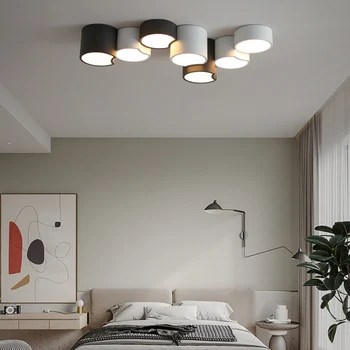 Ретро плафониери Черен цвят за всекидневна, трапезария, Модерна led таван полилей, крушка за кухни, спални, аксесоари за дома, осветление 2023 година.