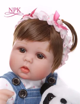 НОВА 42 СМ Кукла Реборн 17 Инча Реалистична Кукла За Новородени Бебета Играчка За Момичета Бебе Сини Очи Реборн Подарък За Рожден Ден