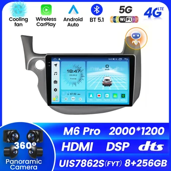 M6 PRO PLUS 2000*1200 Екран на Android Auto DSP Радио CarPlay Автомобили Интелигентна Система за Honda Jazz 2007-2014 Мултимедия GPS 2DIN