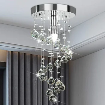 Модерен околовръстен led тавана лампа с хрустальным блясък, кристал тавана лампа, светлинното устройство