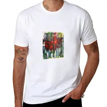 Нова тениска с абстрактен модел № 2, тениски в стил хипи, тениски с къс ръкав за мъже, опаковка