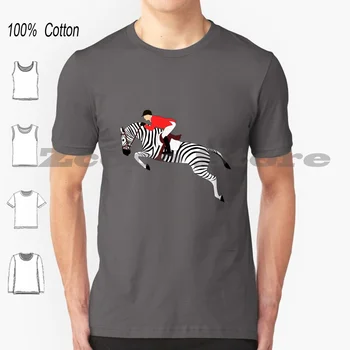Цвят тениска на коня, 100% памук, удобен висок клас жилетка-ловец на коне-зебри, подскачащи Теплокровный Диво животно от зоологическата градина
