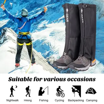 1 чифт гетр с крепежной лента, дишащи водоустойчиви Регулируеми гамаши за снегоходки, защита на краката за къмпинг, разходки