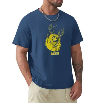Мечка + Елен = Бирария (проблемната) тениска, тениски, бързосъхнеща тениска бързосъхнеща тениска, мъжки ризи с графичен дизайн, опаковка