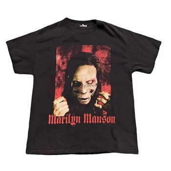 Реколта тениска Y2K Marilyn Manson 00-те години, промо тениска Giant 2000 групата Holy Wood Tour