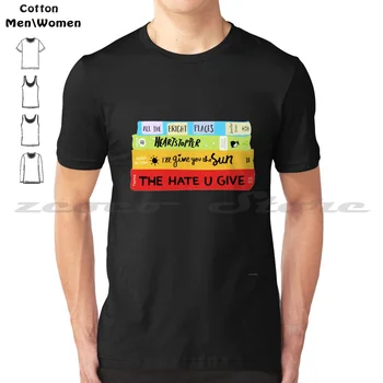 Тениска Rainbow Book Stack от 100% памук, С удобни висококачествени книги Booklr За четене на Всички светли места, които мразиш