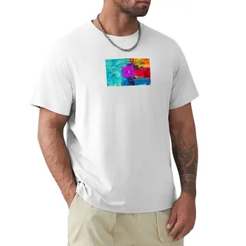Тениска Brick x Brick на разноцветном нарисованном фон, спортни облекла от аниме, корея, модна тениска за мъже