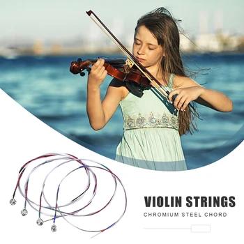 4шт Универсален Пълен Комплект (E-A-D-G) Скрипичных на Струните Професионални Струни за Цигулка Със Стоманена Сърцевина и Никелево-сребърен Намоткой за изпълнения на цигулка Размер 4/4