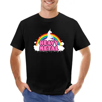 Тениска с единорогом от хеви-метъл, облекло kawaii, тениски по поръчка, създайте своя собствена летни дрехи, мъжки обикновена тениска