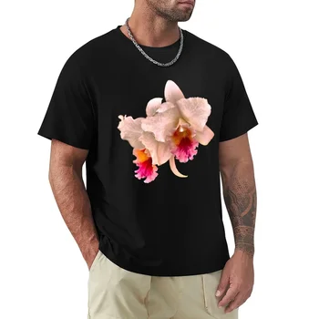 Тениска с орхидеи по поръчка, реколта дрехи, черни тениски за мъже