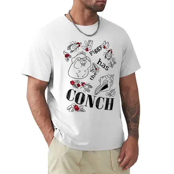 Тениска Piggy Has the CONCH, тениски по поръчка, създайте своя собствена дрехи в стил на kawai, сладък дрехи в стила аниме, мъжка тениска