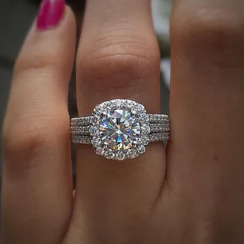 Модерен дамски пръстен с блестящ кубическим цирконием, луксозни годежни пръстени, мода декорация за сватбени партита, директна доставка