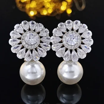 2023, Романтичен дамски обеци-карамфил с имитация на перли, нежни дамски обеци за подарък за парти, бижута с високо качество, директна доставка на E6479