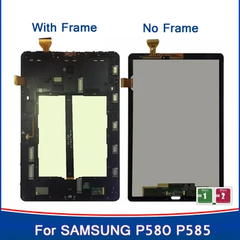 LCD Дисплей за Samsung Galaxy TAB A 10.1 2016 SM-P580 P580 P585 SM-P585 LCD Сензорен дисплей, Дигитайзер, В Събирането, Смяна + Рамка
