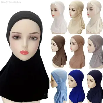 Мюсюлмански шал за подчертаване на Женския Хиджаб, ислямска арабската Еластична Чалма, Напълно Обхващащи врата, Шал, Обхващащи качулка, Шапка