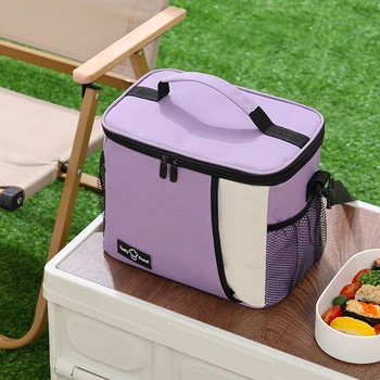 Чанта за пикник чанта за съхранение на прибори, Термосумка за продукти, чанта за напитки, чанта за доставка на бира с дръжка на рамо раменна