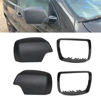 Автомобилна черна капачка огледало за обратно виждане, капаци на страничните огледала с взаимозаменяеми рамка за BMW E53 X5 2000-2006