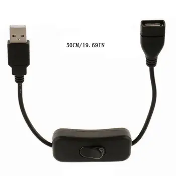 50 см удължителен кабел USB 2.0 A от мъжа към жената С кабел за включване изключване, за да PC USB led вентилатор Зарядно устройство