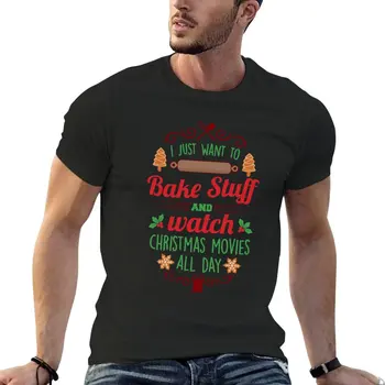 Аз просто искам Печка Всякаква Всячину и да гледам Коледни филми по Цял ден, Тениска С къс ръкав, эстетичная дрехи, Блуза, мъжки реколта тениски