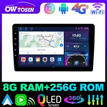Owtosin Android 12 QLED 1280*720P 8G + 128G 360 Панорамна Камера Автомобилното Радио, За Toyota Noah Voxy 2001-2007 GPS и стерео система CarPlay