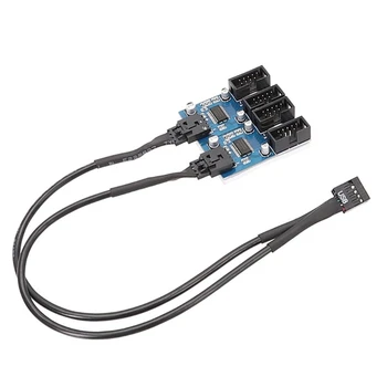 USB 9pin Такса за разширяване с вход от 1 до 2/4 контакти Удлинительный кабел Адаптер Печатна платка 2.0 Hub Център за десктоп дънна платка