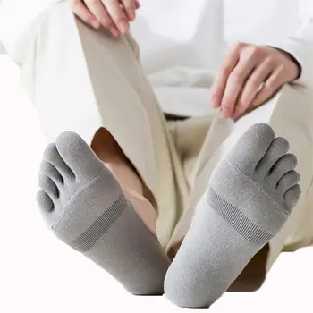 Ластични Ежедневни Обикновена Есенни Къси Летни Чорапи Памучни чорапи-лодка Чорапи с пет пръста Чорапи с пет пръста Мъжки Трикотаж носочные на продукта