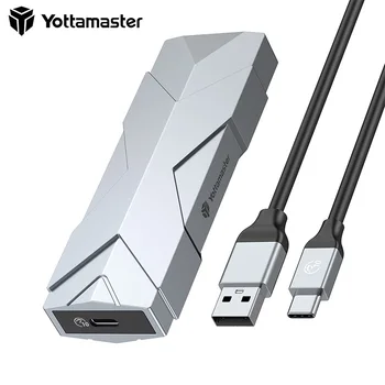 Корпус на твърдотелно устройство за съхранение Yottamaster M. 2 SATA (NGFF) SATA 3.0 6 Gbit/с UASP Type-C към USB A Многофункционален калъф за Windows/Mac/ B-Key/B & M-Key