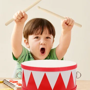 от ударната играчки Малък барабан Образователна играчка за ранно развитие на Ударни малък барабан Детска играчка, Двупосочен малък барабан