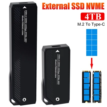 М. 2-Type-C Външен SSD диск NVME Case 20 gbps Мобилен Външен Твърд диск SSD Кутия Корпус Адаптер SSD Case за M2 SSD 2280/42/60