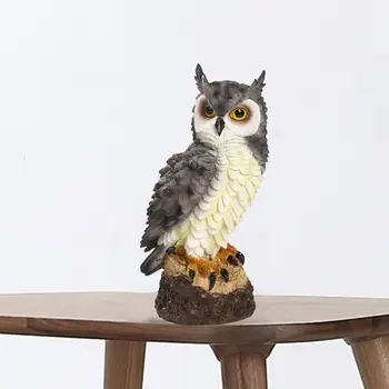 Хубава скулптура сови, дребна сова, ръчно изработени, ръчно рисувани, Декоративни подаръци за нов дом, фигурка на бухал