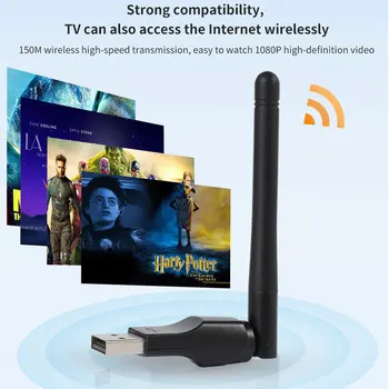 10ШТ TISHRIC USB 2.0 150 Mbps WiFi Безжична Мрежова Карта Wi Fi Ключ 802.11 b/g/n LAN Адаптер за Антена За TPTV STB Приемник