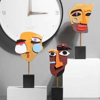 Просто креативна маска абстрактен характер, украса винен шкаф, украшения, декорация на ТВ-шкафа в съвременната си площ