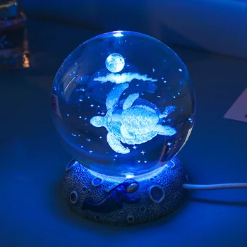 Малка странична лампа с хрустальным топка, USB plug-декоративни осветителни тела, Цветни сменяеми тела, декорация на базата на смоли за декор на домашно парти