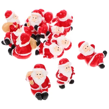 Коледни Миниатюрни Фигурки на Дядо Коледа Декорации от смола, за Украса на Коледна куклена къща, Фигурки на Снежната топка.