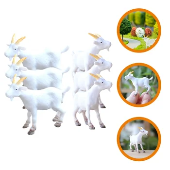Мини фигурки кози Пластмасови Реалистични овце Обучение украса за кози Малки модели на селскостопански животни, Малки фигурки на агнета Фея