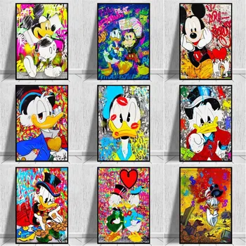 Луксозни Цветни плакати и щампи на Disney с Мики Маус и Доналд Даком, модерен cartoony платно, стенен декор, картини, картини