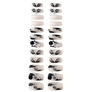 Черни Прозрачни режийни ноктите с пеперуди, стилни украшения във формата на пеперуда за любителите на маникюр за всеки ден, домашни занаяти