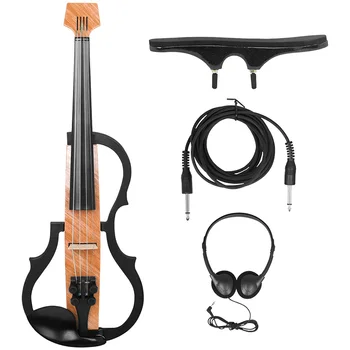 Комплект за цигулка Електронни определени за цигулка със слушалки Е-тиха цигулка с през скута акцент, Определени за цигулка за начинаещи възрастни, юноши
