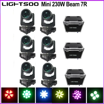 Без данък 3Case 6 бр./лот Мини-ray 230 W 7R Детайли Осветление Такса за Управление на Лампа Захранване Prism Color Gobo Колело Flightcase