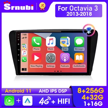 Srnubi Android 11 Автомагнитола за SKODA Octavia A7 2013-2018 Мултимедиен Плейър GPS Навигация 2Din Стерео DVD 9' Главното устройство