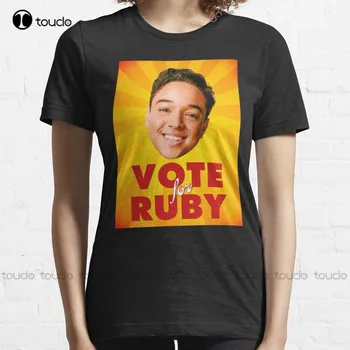 On My Block - Vote Ruby Класическа тениска С графичен Дизайн, Тениски По Поръчка За тийнейджъри Aldult, Унисекс Фланелка С Дигитален Печат, Модни Забавно Новост
