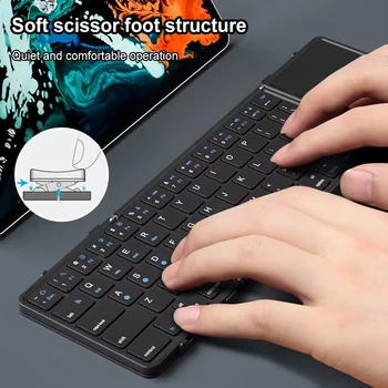 Испанска Преносима Клавиатура 210 ма Тъчпад / Цифрова Безжична Клавиатура, Акумулаторна с Поддръжка на Bluetooth за Телефон Tablet Ipad