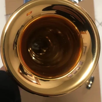 Висококачествено 54 лак палто златното латунное сопрано с регулиране на BB, прав тръбен саксофон, джаз инструмент с гравирана фигура 
