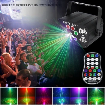 USB Мини-диско лампа UV-8-6-луночный светлина за парти Преносим проектор DJ-Стробоскоп Сценичното осветление, украса бар, клуб, Коледно караоке OK