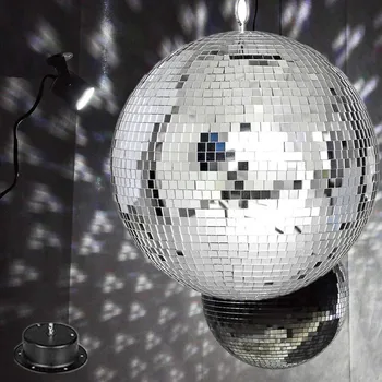 Многоразмерный огледален Диско топка, Светлинна лента за сцена, Отразяващо стъкло, Въртящи се топки, ефект на осветяване на сцена, Домашно парти