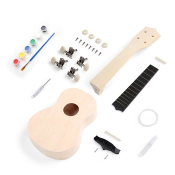 21-инчов комплект за малка китара с ръчно управление, комплект за монтаж на ukulele от липа, инструмент и материал, набор от инструменти, за начинаещи любители
