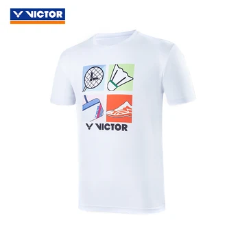 Victor спортна тениска Трикотажная облекло, спортно облекло за бадминтон с къс ръкав за мъже, дамски потници, мъжки тениски 30025