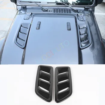 Декорирайте За Jeep Wrangler JL 2018-2021 2022 2023 Въглеродни Влакна ABS Качулка Лъжичка отдушник Капачка Тапицерия Рамка Аксесоари За Външността на автомобила
